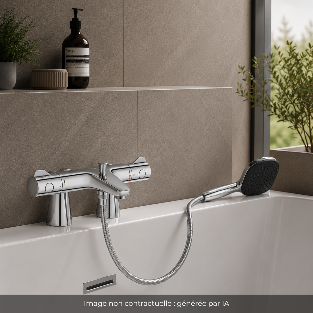 Ensemble GROHE Grohtherm 800 douchette carrée ambiance
