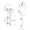 Ensemble GROHE Grohtherm 800 douchette ronde schéma
