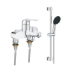 Ensemble GROHE Swift avec colonnettes avec douchette ronde et barre face
