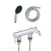 Ensemble GROHE Essence avec colonnettes Idro'Flex douchette ronde face