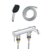 Ensemble GROHE Essence avec colonnettes Idro'Flex douchette carrée face