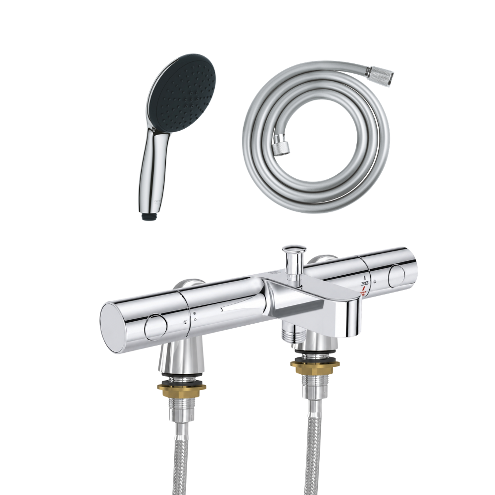Ensemble GROHE Precision Get avec colonnettes douchette ronde face