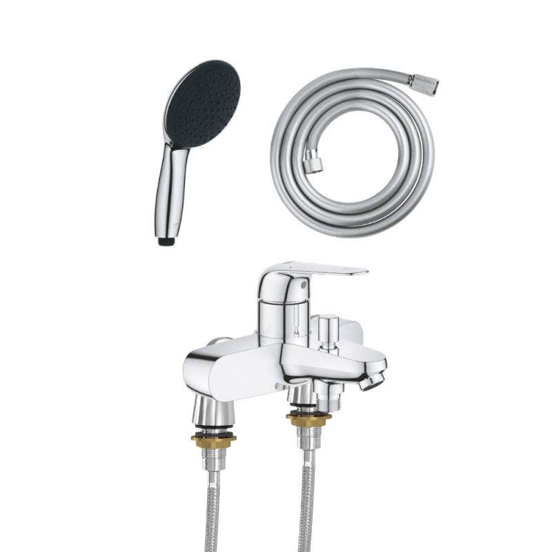 Ensemble GROHE Swift avec colonnettes douchette ronde face