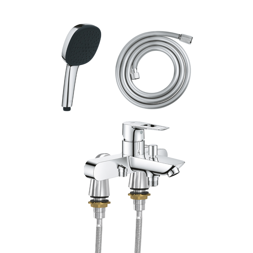Ensemble GROHE Start Loop avec colonnettes douchette carrée face