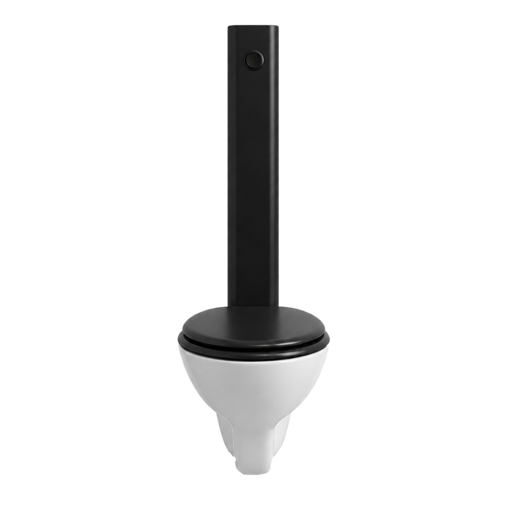 Pack WC suspendu GRIFFON 1950 Le Tube avec abattant frein de chute + Bâti-support autoportant Charbon face