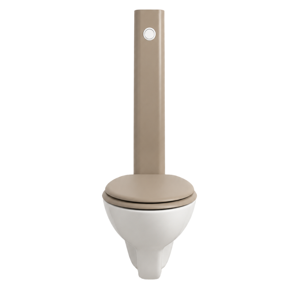 Pack WC suspendu GRIFFON 1950 Le Tube avec abattant frein de chute + Bâti-support autoportant Sable brut face