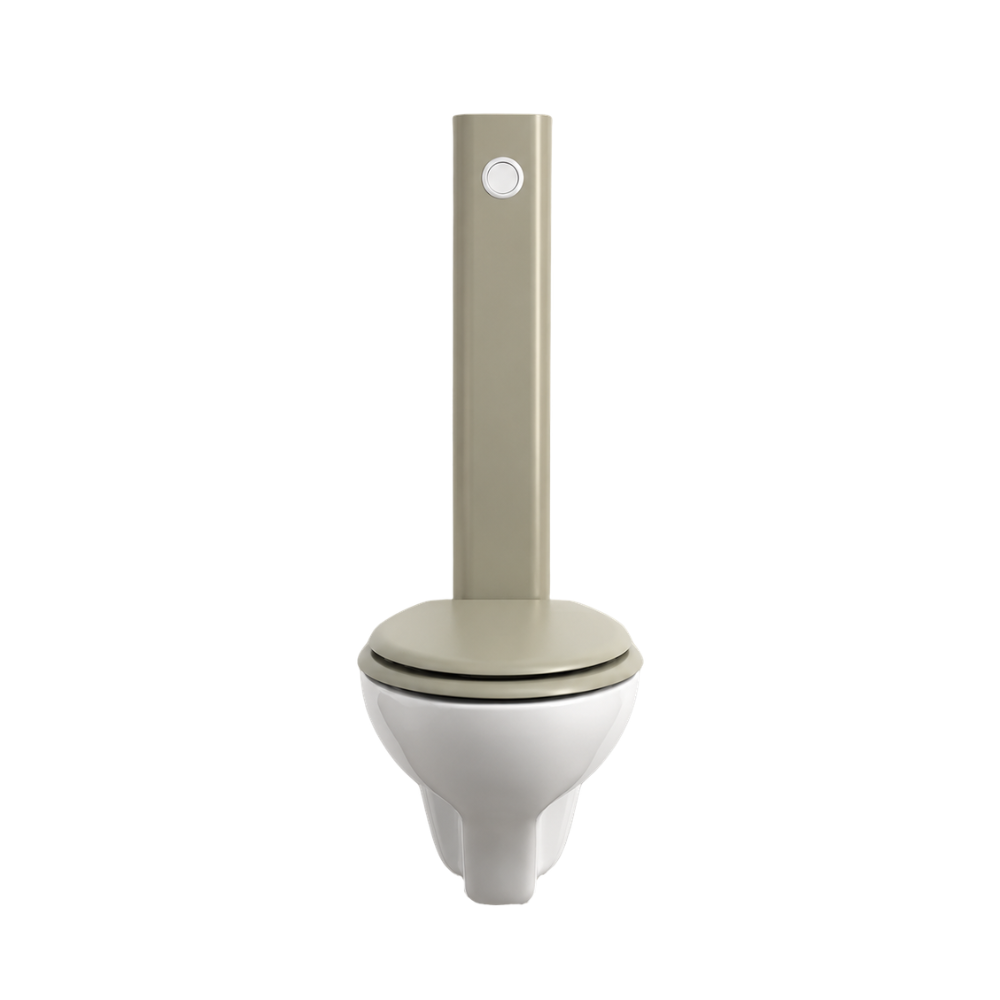 Pack WC suspendu GRIFFON 1950 Le Tube avec abattant frein de chute + Bâti-support autoportant Galet anodisé face