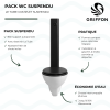 Pack WC suspendu GRIFFON 1950 Le Tube avec abattant frein de chute + Bâti-support autoportant Charbon présentation