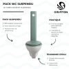 Pack WC suspendu GRIFFON 1950 Le Tube avec abattant frein de chute + Bâti-support autoportant Azur présentation