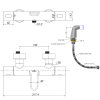 Les dimensions du mitigeur bain douche TVT00000100061 avec colonnettes Anquier