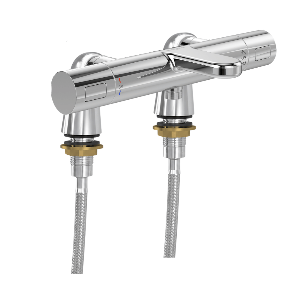 Mitigeur bain douche thermostatique VILLEROY & BOCH  Universal Taps & Fittings rond + colonnettes Idro'Flex Chromé