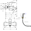 dimensions du robinet bain 31948000et colonnettes1809