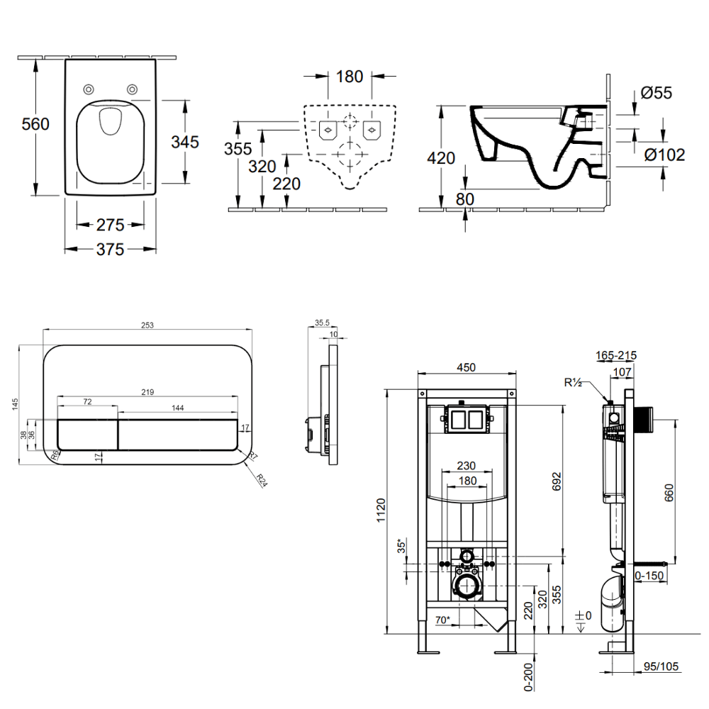 Pack WC suspendu sans bride VILLEROY & BOCH Memento 2.0 4633R001_8M24S101_92246500 | Batinea