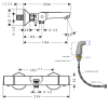 schéma technique du robinet bain douche 13123000 ecostat universal avec les colonnettes Anquier 1809