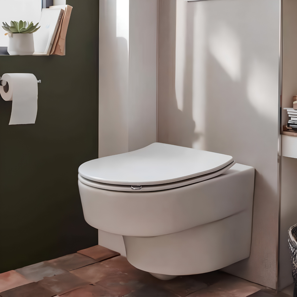Pack WC suspendu sans bride JACOB DELAFON Odéon Rive Gauche + abattant + bâti support mur + plaque