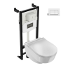 Pack WC suspendu sans bride JACOB DELAFON Odéon Rive Gauche + abattant + bâti support mur + plaque