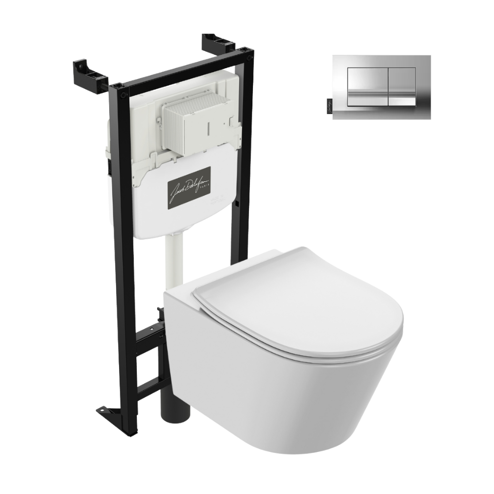 Pack WC suspendu sans bride JACOB DELAFON Bastille + bâti support + plaque de commande