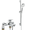Pack mitigeur bain douche mécanique HANSGROHE Logis + ensemble de douche  + colonnettes Idro'Flex Chromé