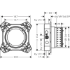 dimensions du corps encastré 01500180 HANSGROHE iBox universal 2