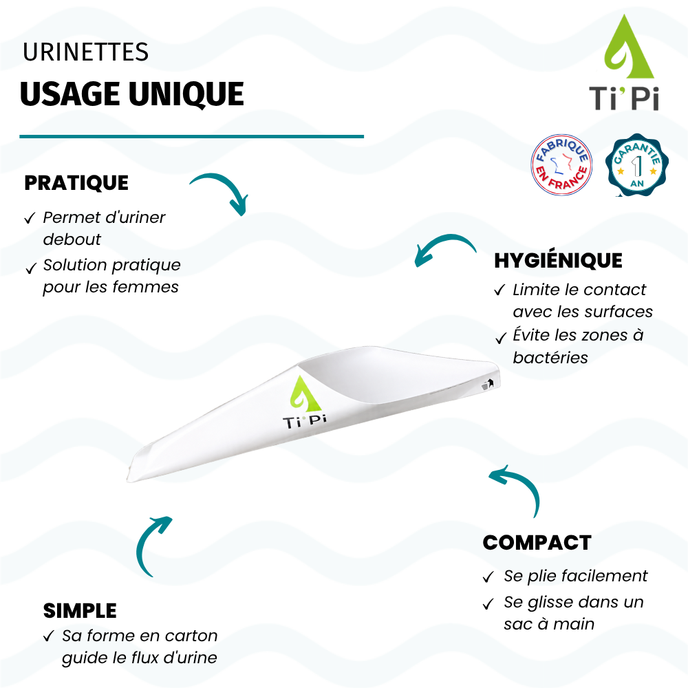 Urinettes à usage unique TI'PI avantages