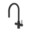 Robinet cuisine avec douchette extractible ROCA Aquafy noir mat A5A8D3GNB0
 avec cartouche filtre à eau