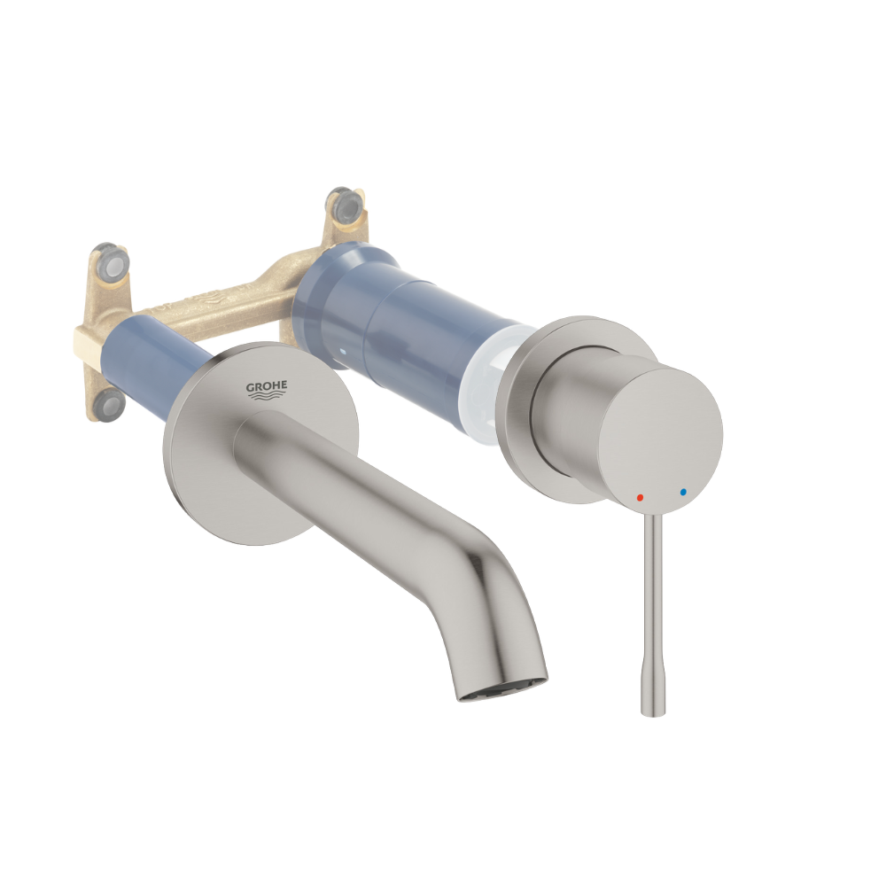 Mitigeur mural lavabo GROHE Essence Taille M supersteel avec corps encastré