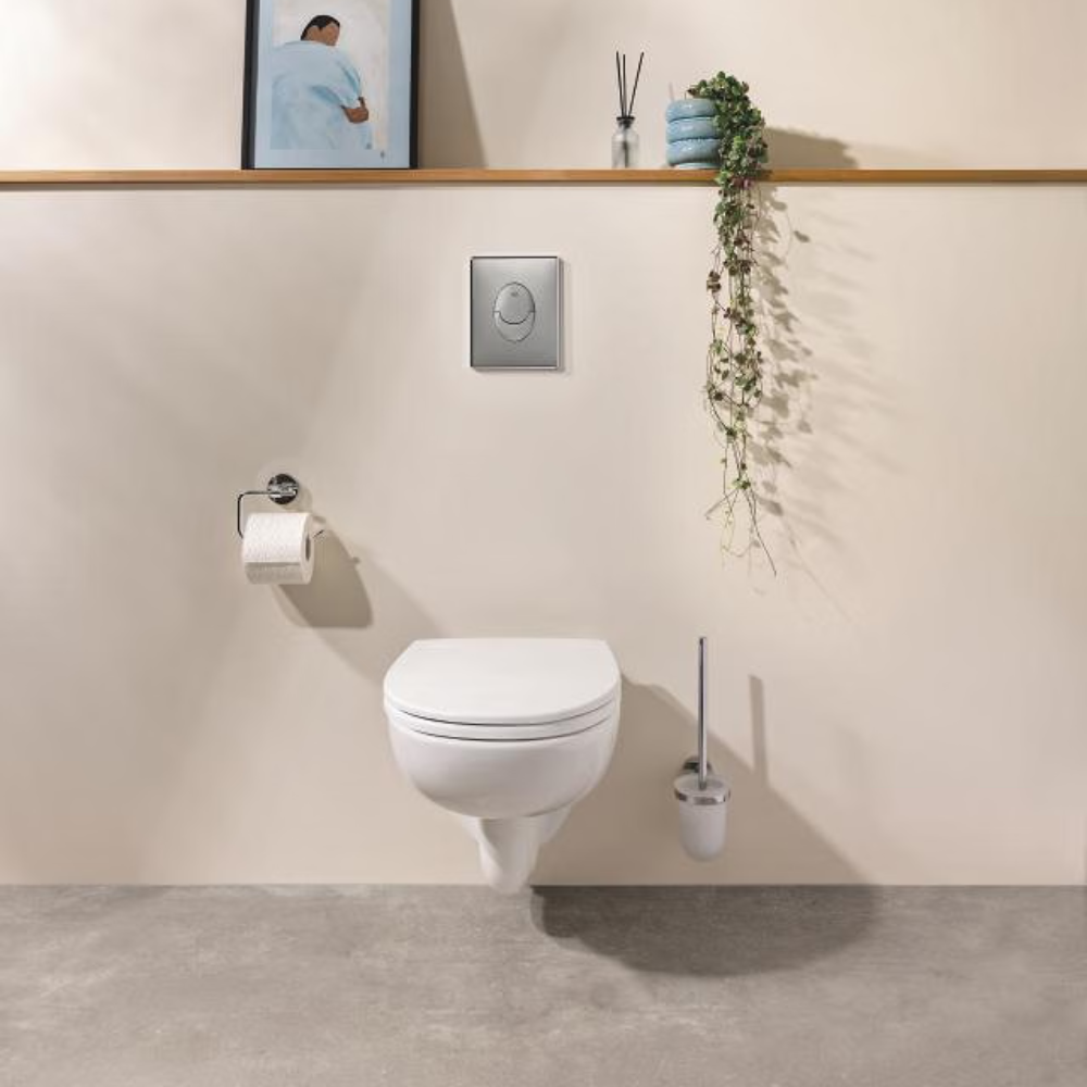 Pack bâti-support mur porteur GROHE Rapid SL Projet + Habillage bâti-support WEDI I-Board + Plaque chromée ambiance