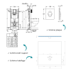 Pack bâti-support mur porteur GROHE Rapid SL Projet + Habillage bâti-support WEDI I-Board + Plaque chromée schéma