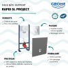 Pack bâti-support mur porteur GROHE Rapid SL Projet + Habillage bâti-support WEDI I-Board + Plaque chromée avantages