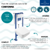 Pack WC suspendu sans bride Villeroy & Boch Architectura Twistflush [e³] rectangle + bâti-support autoportant + plaque | Batinea