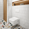 Pack WC suspendu sans bride Villeroy & Boch Architectura Twistflush [e³] rectangle + bâti-support autoportant + plaque | Batinea