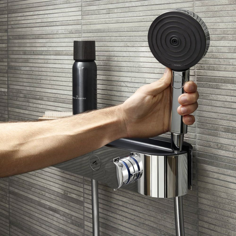 Pack mitigeur douche thermostatique HANSGROHE ShowerTablet Select + Flexible Isiflex + Pommeau 3jets Pulsify Select S|Batinea