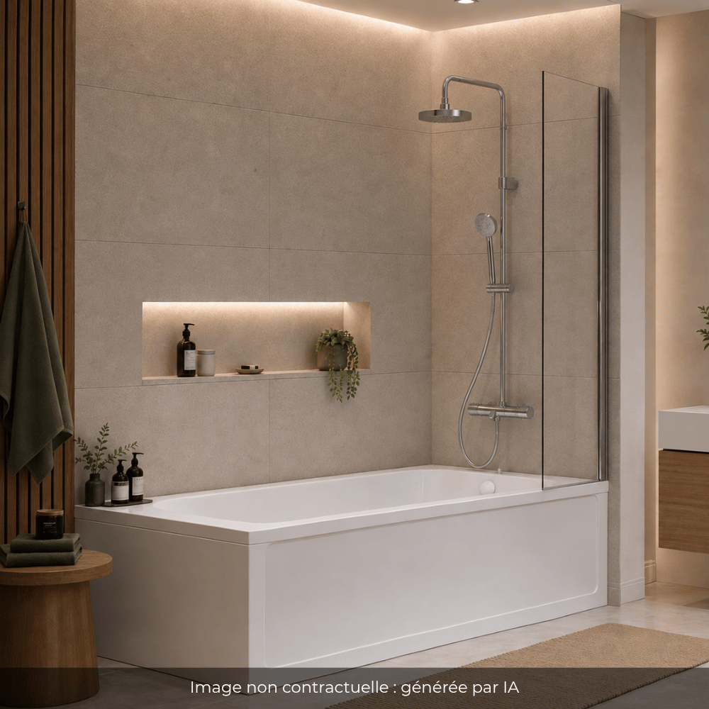 baignoire 52280007000 de VitrA vidage blanc inclus avec colonne bain douche A47303EXP
