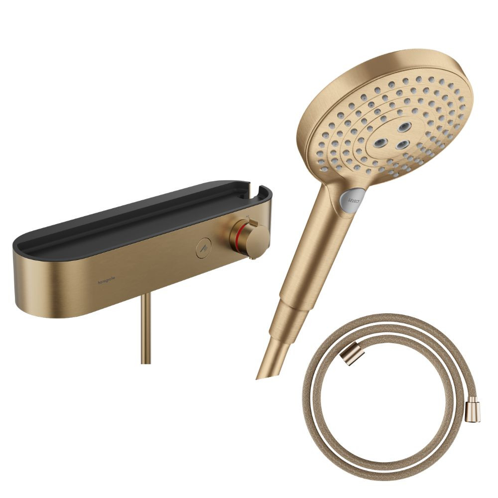 Pack mitigeur douche thermostatique HANSGROHE ShowerTablet Select + Flexible Designflex + Pommeau 3jets Raindance Select S|Batin