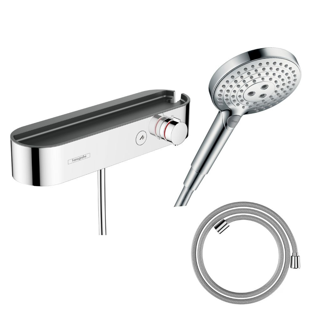 Pack mitigeur douche thermostatique HANSGROHE ShowerTablet Select + Flexible Designflex + Pommeau 3jets Raindance Select S|Batin