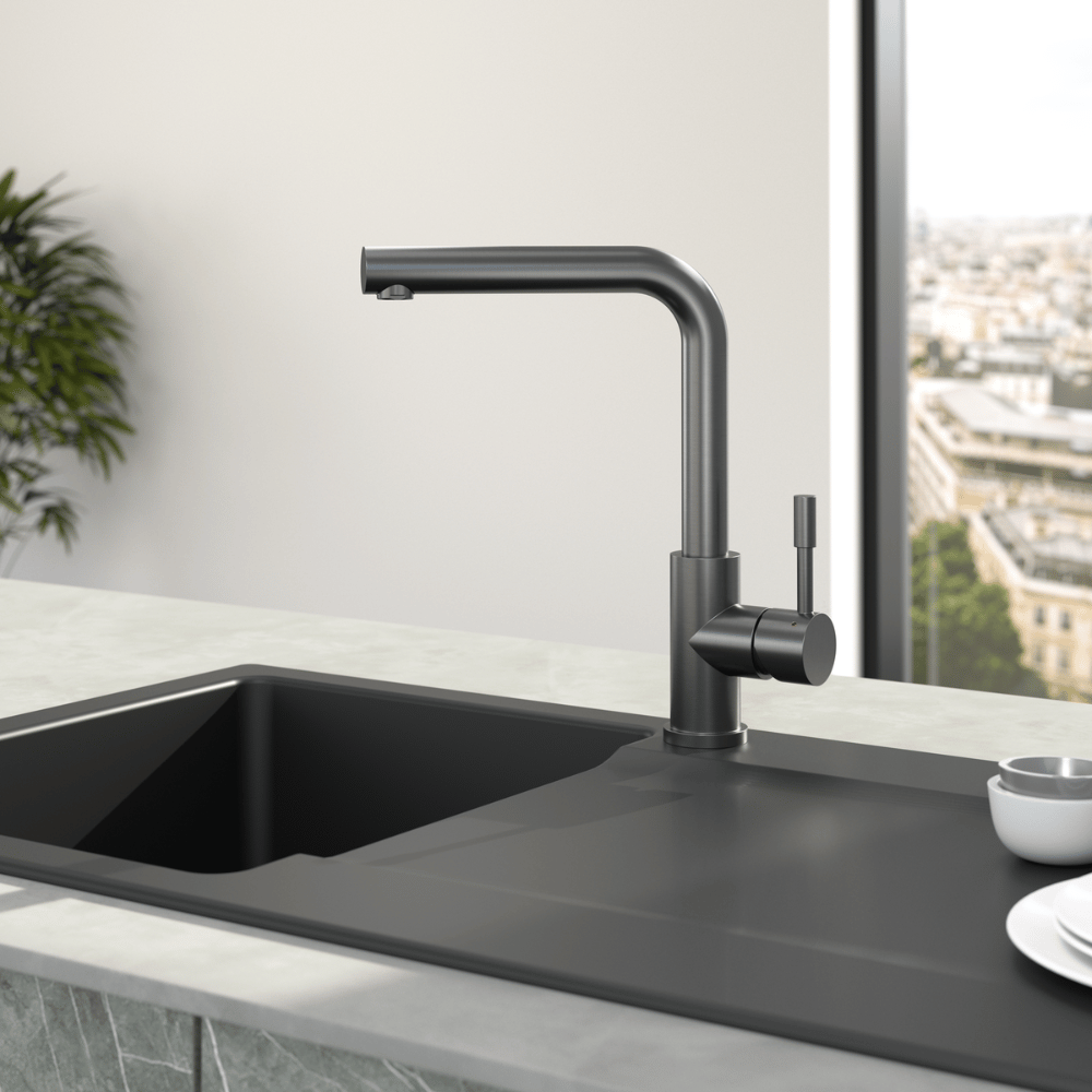 Robinet cuisine Villeroy & Boch Modern Steel anthracite in situ