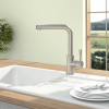 Zoom sur le robinet cuisine Villeroy & Boch Modern Steel