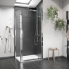 Paroi de douche NOVELLINI Lunes 2.0 G porte pivotante et paroi fixe | Batinea