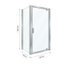 Paroi de douche NOVELLINI Lunes 2.0 G porte pivotante et paroi fixe schéma 78x78