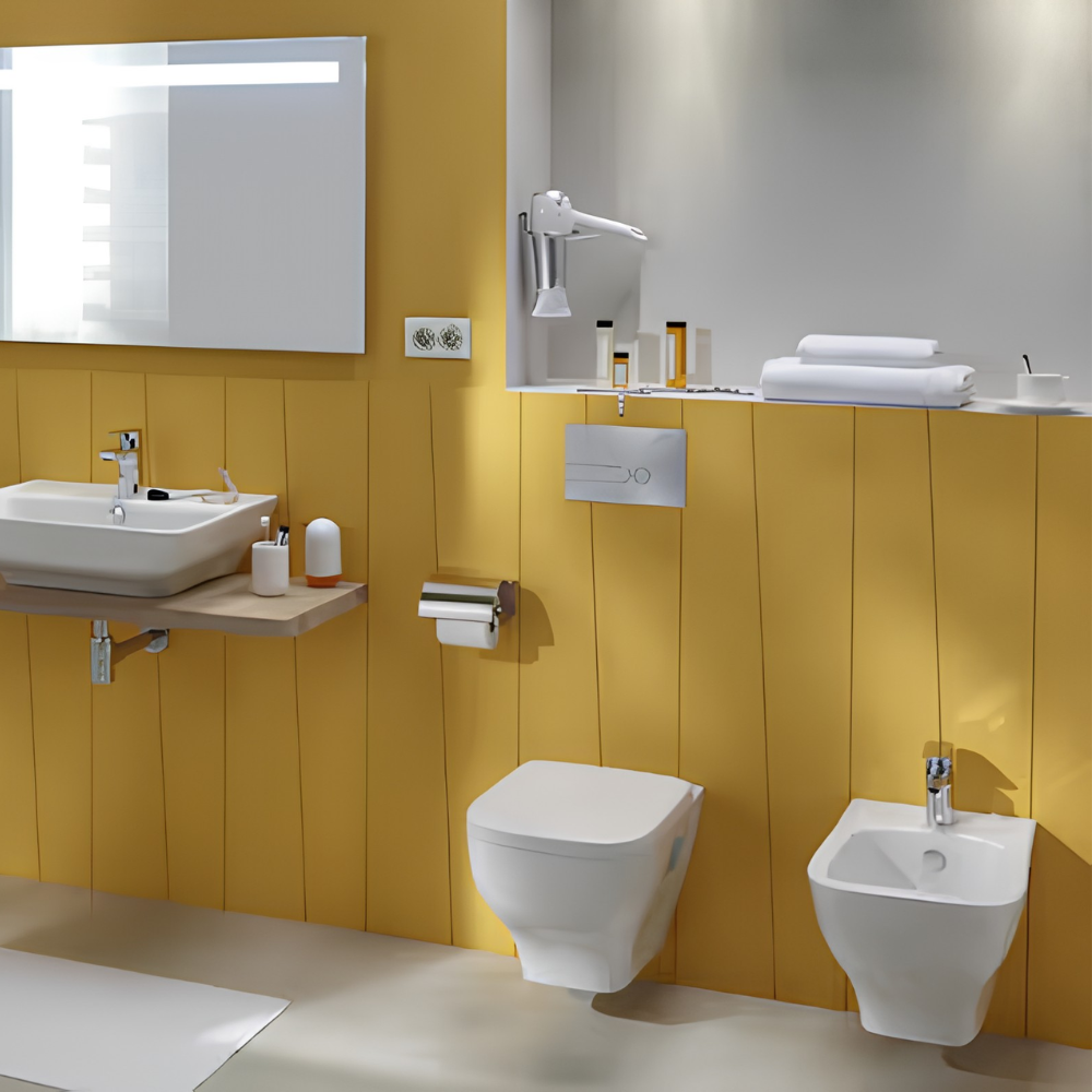 Pack WC suspendu sans bride JACOB DELAFON Struktura + abattant + bâti-support autoportant + plaque blanche