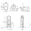 Pack WC suspendu sans bride JACOB DELAFON Struktura + abattant + bâti-support autoportant + plaque blanche