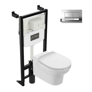 Pack WC suspendu sans bride JACOB DELAFON Cléo 1889 + bâti support + plaque