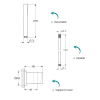 Douchette GROHE Vitalio Joy Cube Stick avec flexible 150 cm et support mural schéma