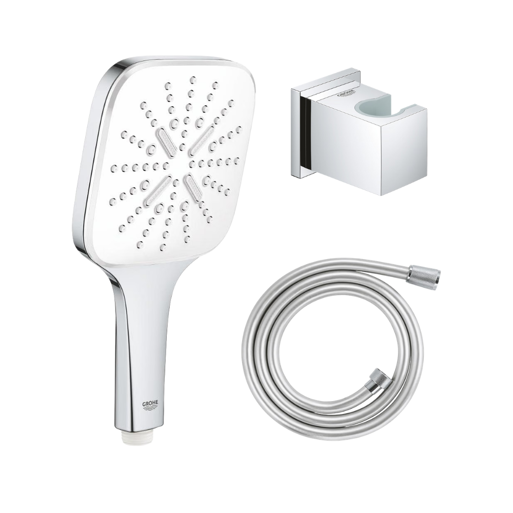 Douchette GROHE Vitalio SmartActive 130 Cube avec flexible et support de douche