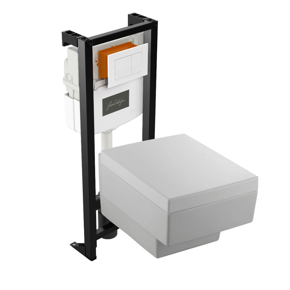 Pack WC suspendu JACOB DELAFON Terrace + abattant + bâti-support autoportant + plaque blanche