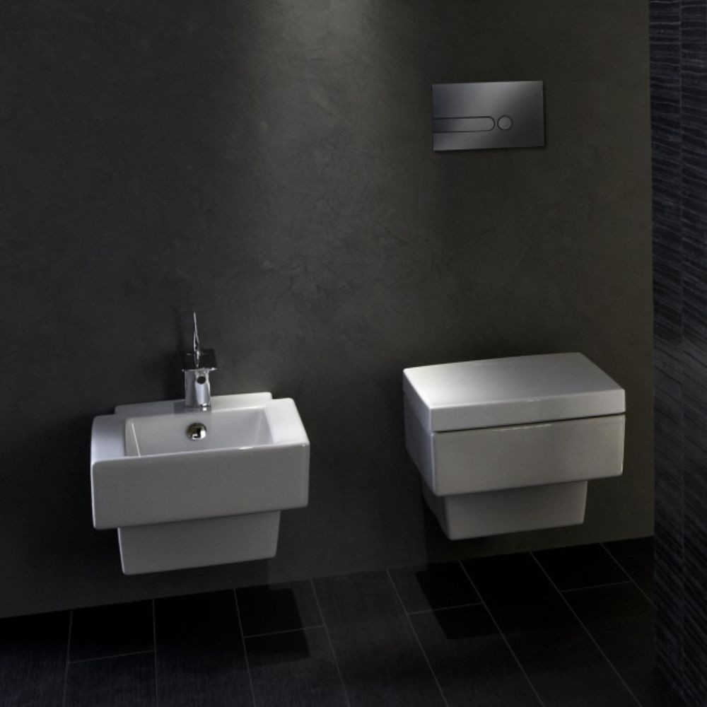 Pack WC suspendu JACOB DELAFON Terrace + abattant + bâti-support autoportant + plaque blanche