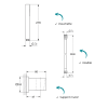 Douchette 1 jet GROHE Vitalio Joy Cube Stick avec flexible 200 cm et support mural schéma