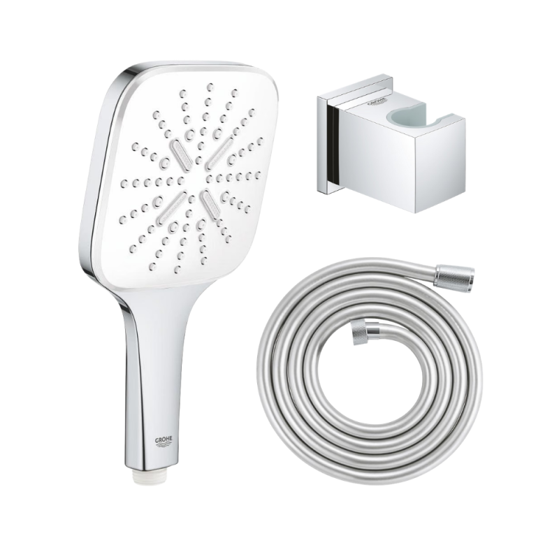 Douchette GROHE Vitalio SmartActive 130 Cube avec flexible 200 cm et support de douche