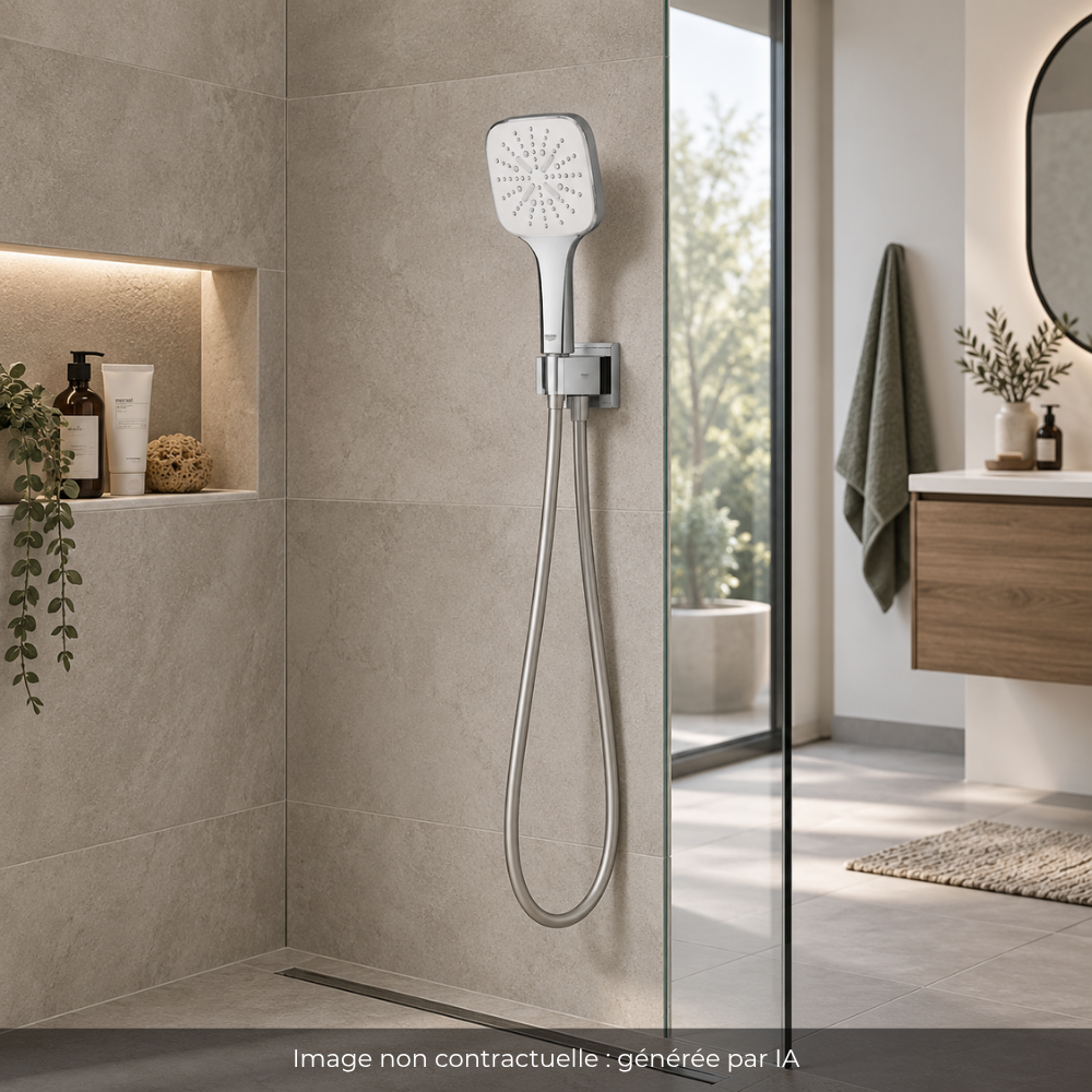 Douchette GROHE Vitalio SmartActive 130 Cube avec flexible 200 cm et support de douche ambiance