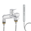 Mitigeur baignoire JACOB DELAFON Eo + pommeau de douche Shift+ rond + flexible de douche métal + colonnettes Idro'Flex